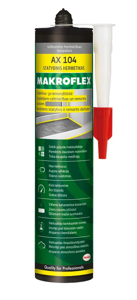 UNIVERSAALSILIKOON AX 104 TRANSPARENT 300ML