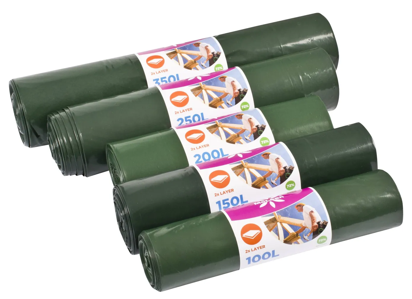 EHITUSPRÜGIKOTT MCLEAN EXTRA 150L 5TK RULLIS