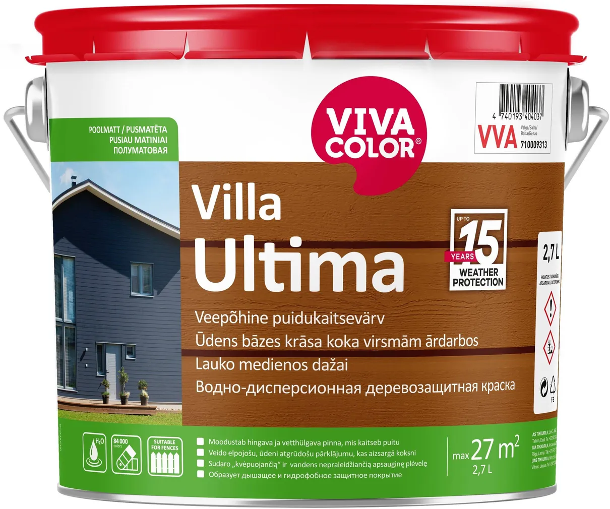 PUITFASSAADIVÄRV VIVACOLOR VILLA ULTIMA 2,7L VALGE POOLMATT