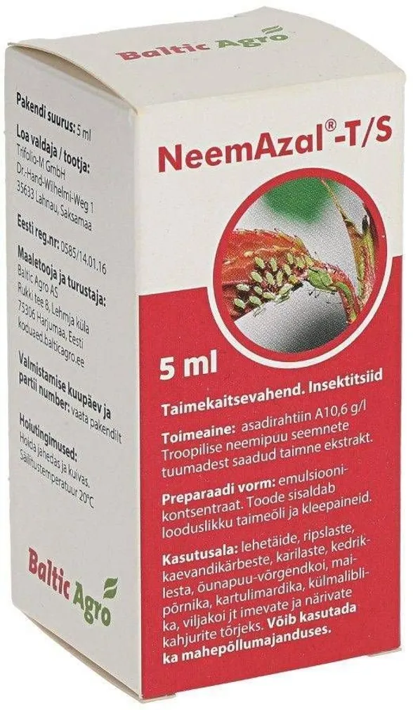 KAHJURITE TÕRJEVAHEND BALTIC AGRO NEEMAZAL-T/S 5ML