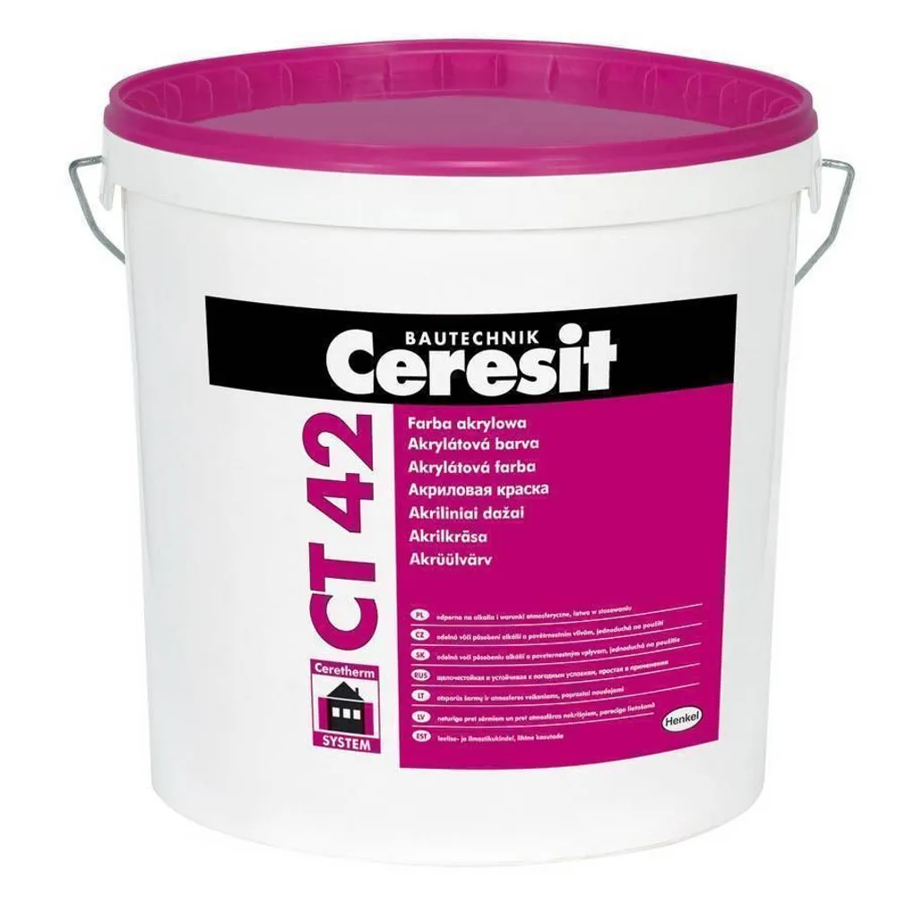 KIVIFASSAADIVÄRV CERESIT CT 42 ACRYLIC ELASTIC 15L VALGE
