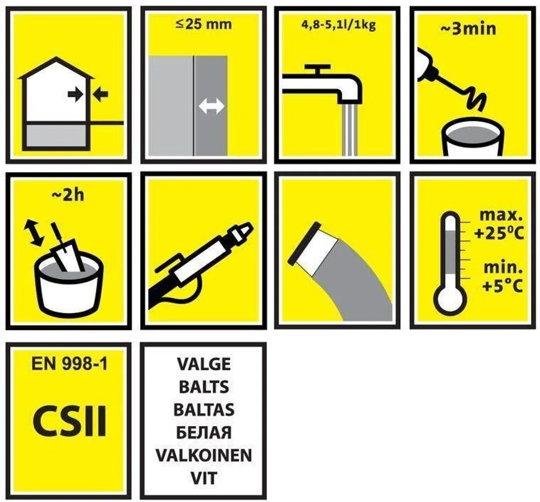 PUMBATAV LUBITSEMENTKROHV SAKRET CLP+ 25KG VALGE