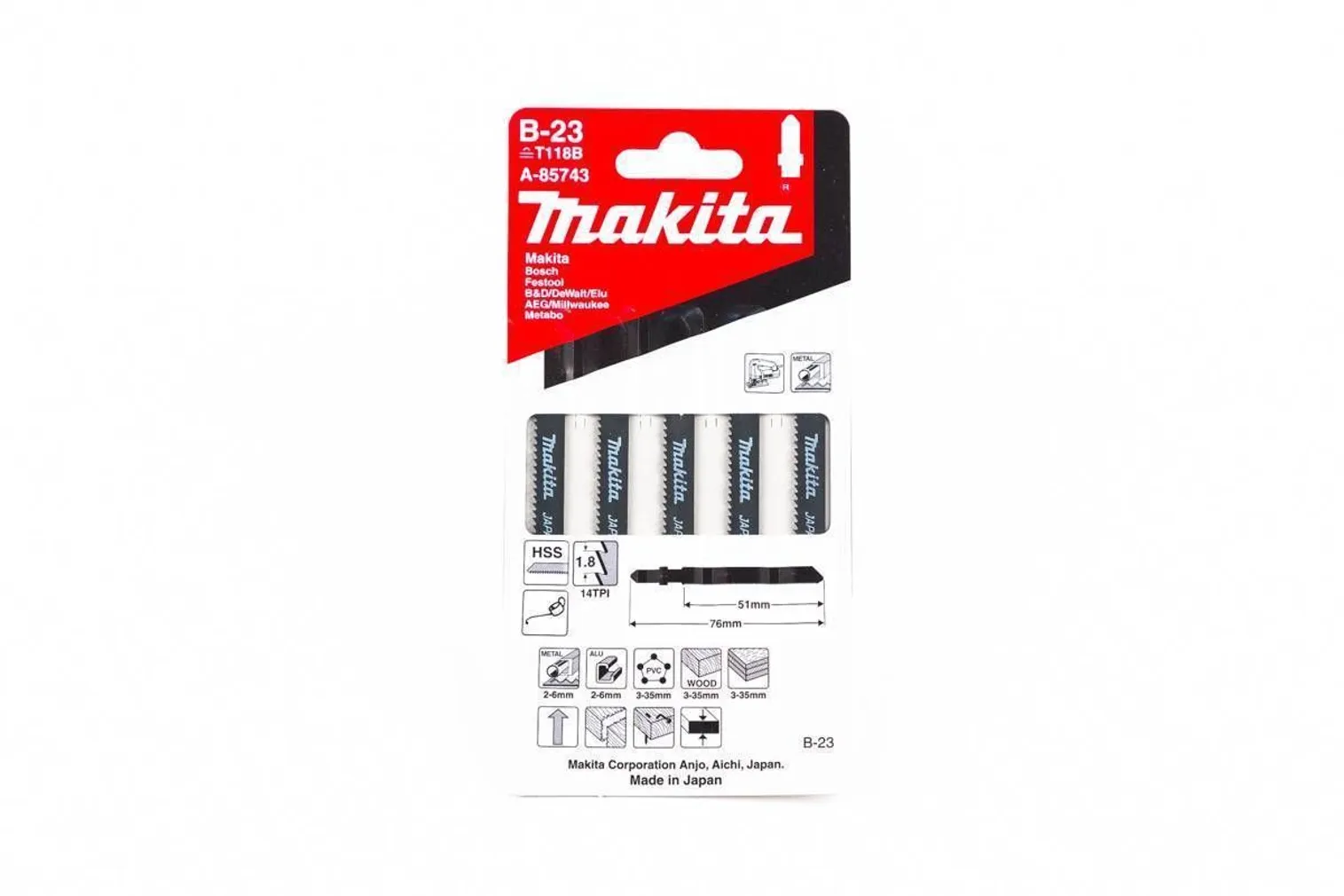 TIKKSAETERAD B-23 50MM 5TK PAKIS METALL KESKM MATERJAL