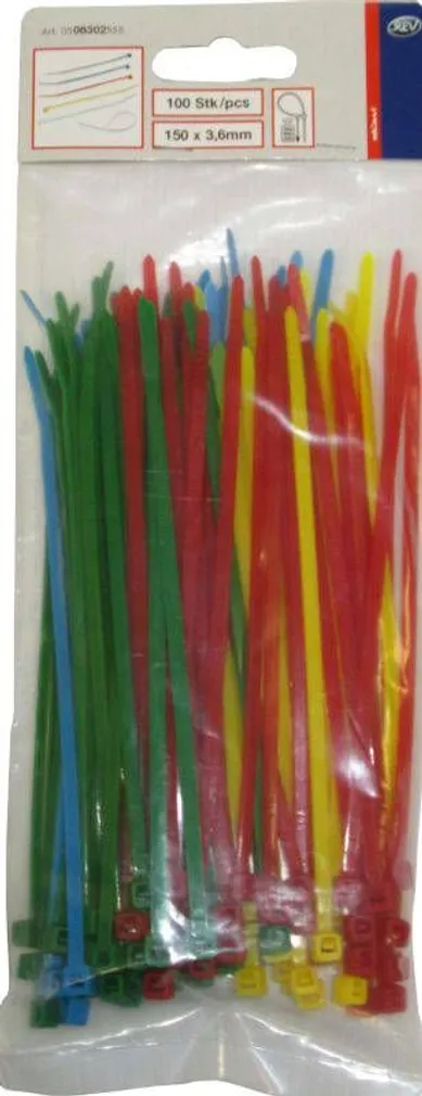 KAABLISIDE DÜWI 150X3,6MM 5TK PAKIS ERINEVAD VÄRVID