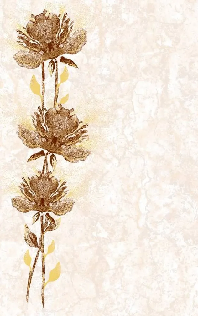 KERAAMILINE DEKOORPLAAT 25X40 STONE FLOWER BEEŽ