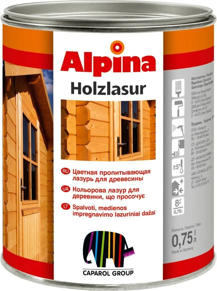PUIDUKAITSEVAHEND ALPINA LASUR FÜR HOLZ 0,75L EEBENIPUU