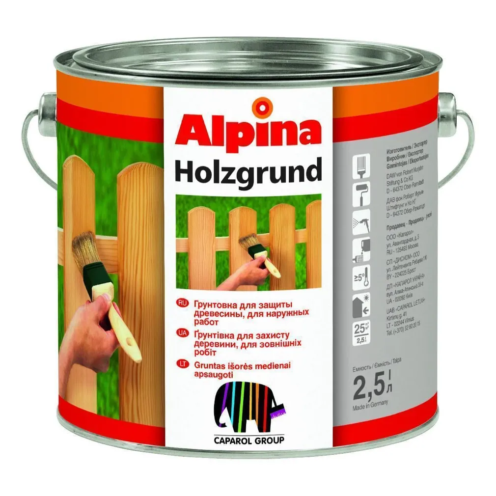 KRUNT ALPINA GRUNDIERUNG FÜR HOLZ 2,5L PUIDULE TRANSPARENT