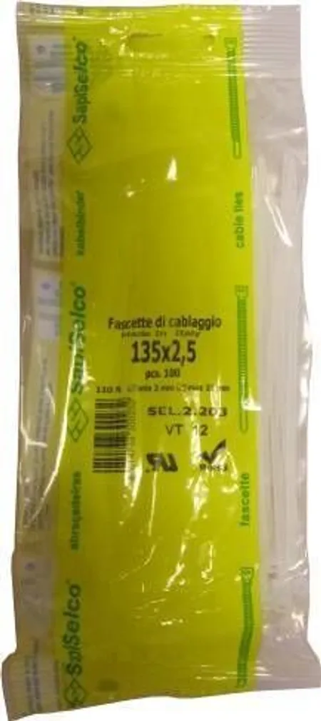 KAABLISIDE SAPISELCO 100X2,5MM 100TK PAKIS VALGE