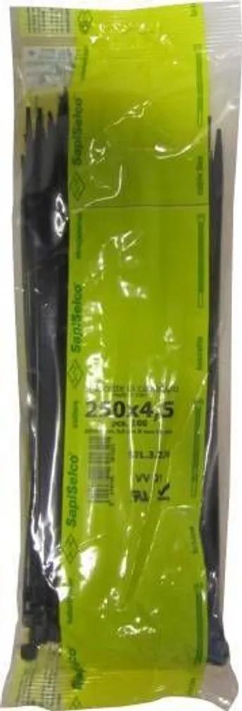 KAABLISIDE SAPISELCO 200X2,5MM 100TK PAKIS MUST