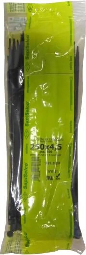 KAABLISIDE SAPISELCO 200X4,5MM 100TK PAKIS MUST