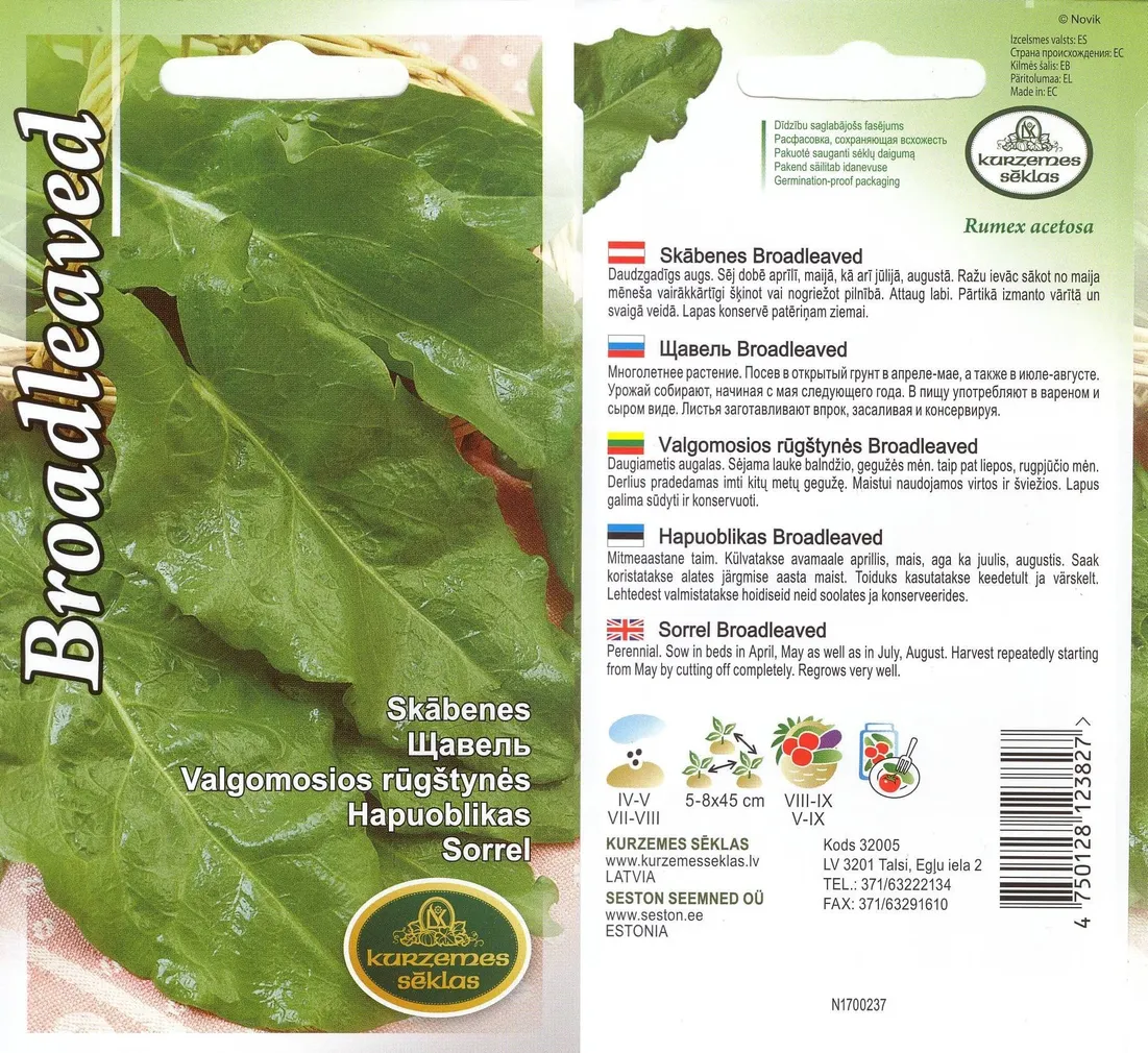 SEEMNED KURZEMES SEKLAS HAPUOBLIKAS BROADLEAVED 2G