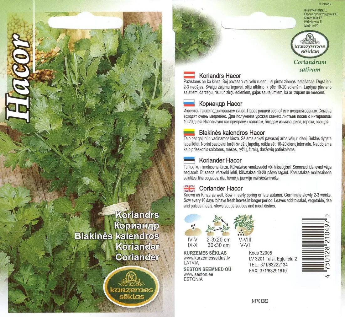 SEEMNED KURZEMES SEKLAS KORIANDER HACOR 3G