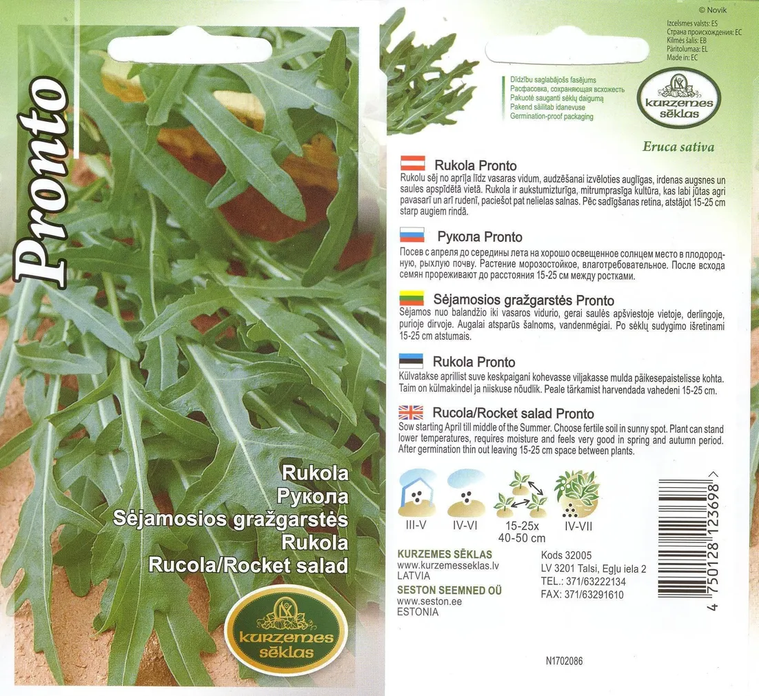 SEEMNED KURZEMES SEKLAS RUKOLA PRONTO 2G