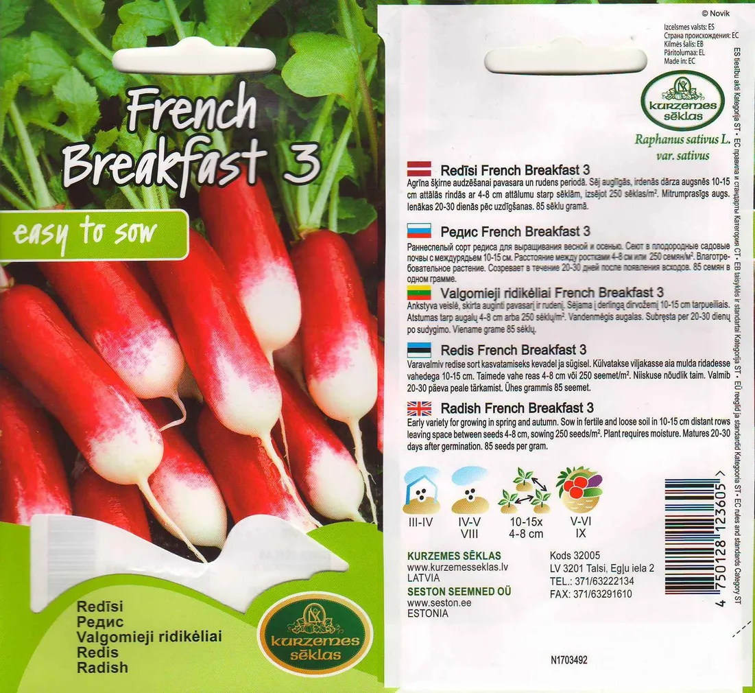 SEEMNED KURZEMES SEKLAS REDIS FRENCH BREAKFAST 3 5G