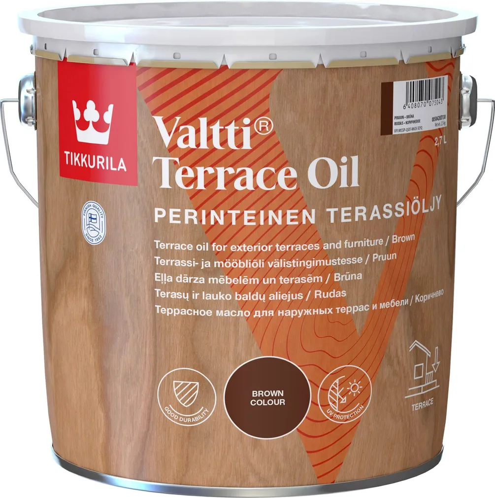 PUIDUÕLI TIKKURILA VALTTI TERRACE OIL 2,7L PRUUN