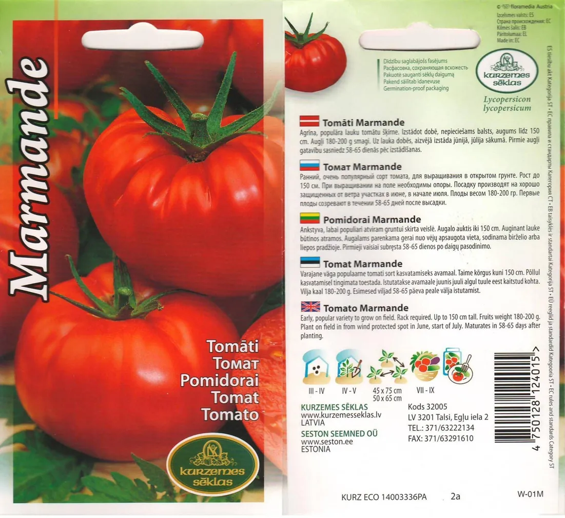 SEEMNED KURZEMES SEKLAS TOMAT MARMANDE 0,5G