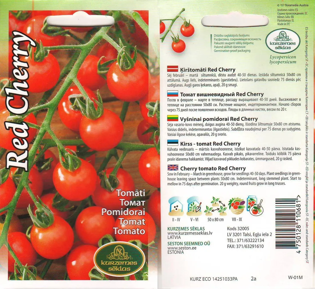SEEMNED KURZEMES SEKLAS TOMAT RED CHERRY 0,1G
