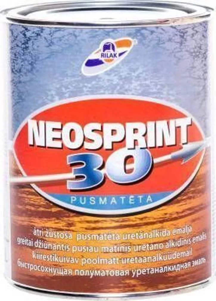 METALLIVÄRV RILAK NEOSPRINT 30 0,9L MUST POOLMATT
