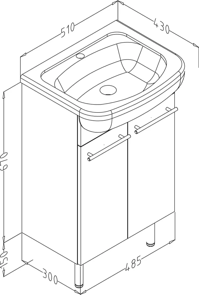VALAMU JA VALAMUKAPP HARMA 510X430X820MM