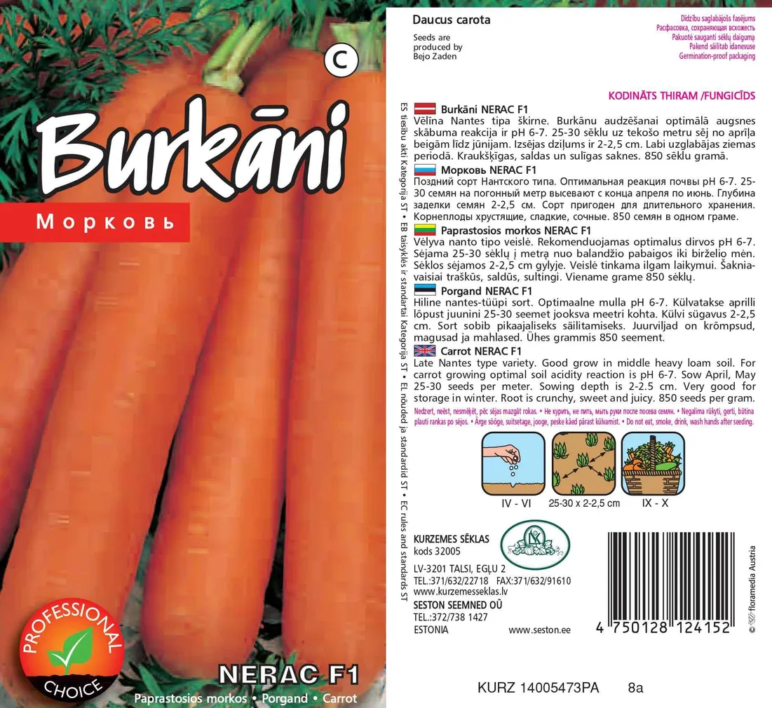 SEEMNED KURZEMES SEKLAS PORGAND NERAC F1 1G