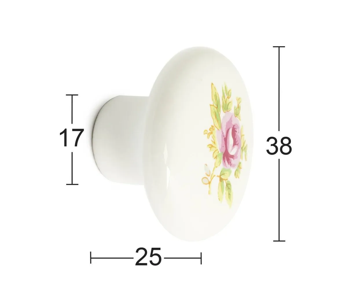 MÖÖBLINUPP ANDREAS 38MM PORTSELAN VALGE 2TK