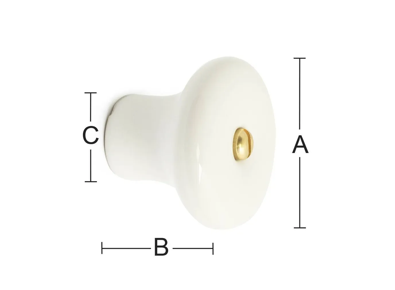 MÖÖBLINUPP CARLOS 36MM PORTSELAN VALGE 2TK