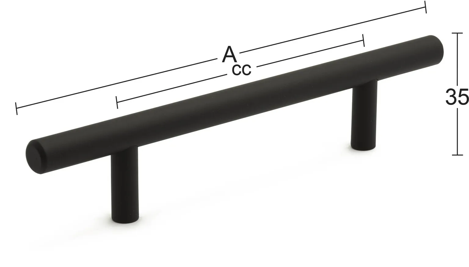 MÖÖBLIKÄEPIDE STELLA 288MM MATT MUST 2TK