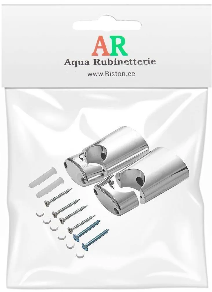 KÄTERÄTIKUIVATI KINNITUSKOMPLEKT AQUALINE 3/4" 2TK PLAST ABS KROOM