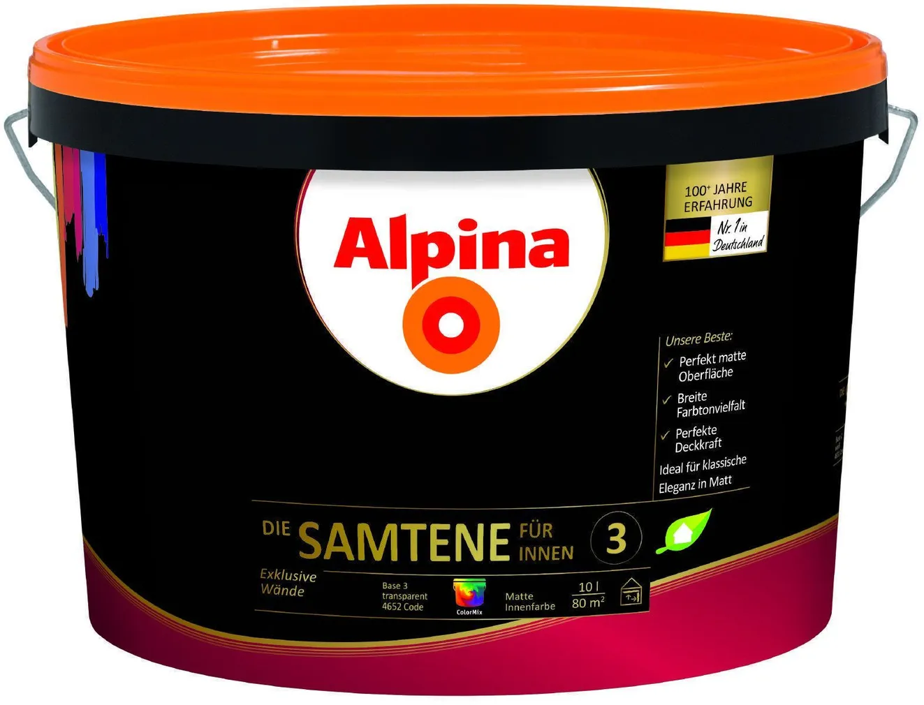 SEINAVÄRV ALPINA DIE SAMTENE FÜR INNEN 10L VALGE MATT