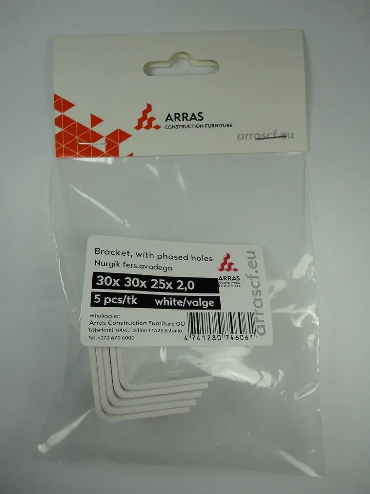 NURGIK ARRAS 30X30X25X2,0 FERS.VALGE 5TK