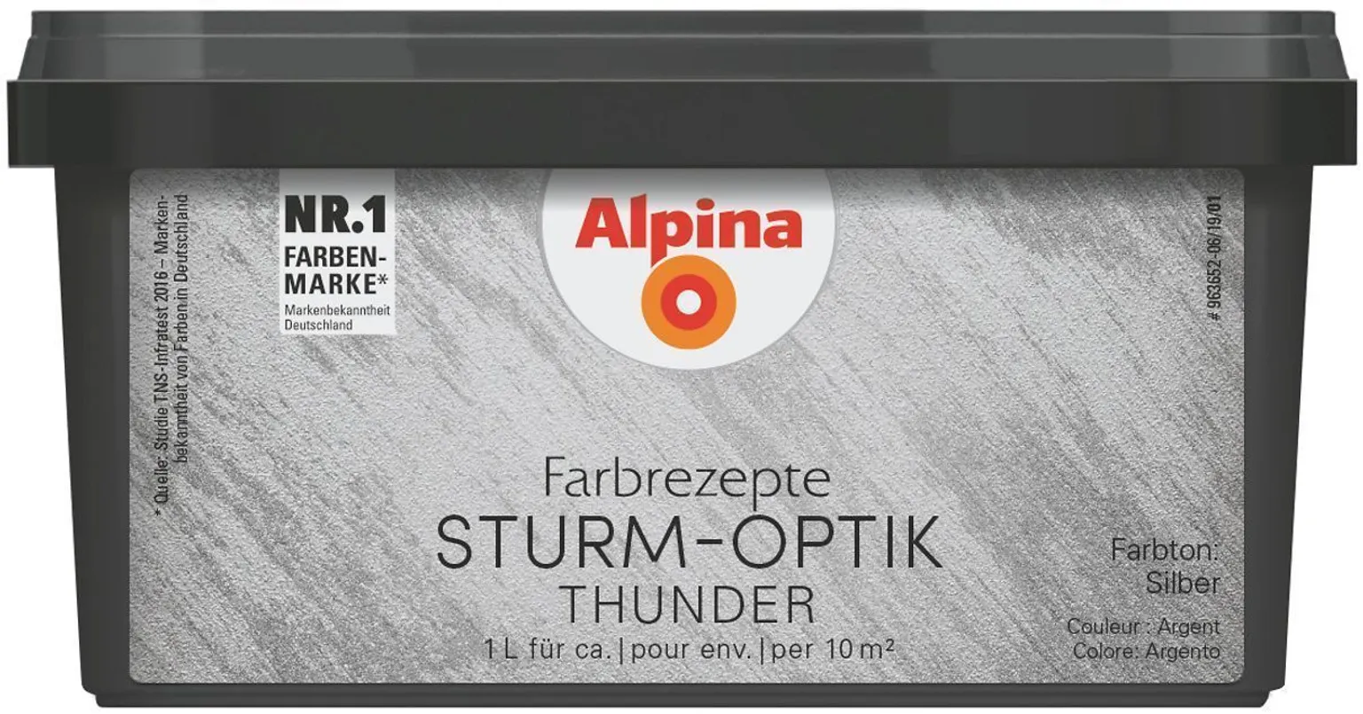 DEKORATIIVVÄRV ALPINA STURM-OPTIK 1L HÕBEDANE