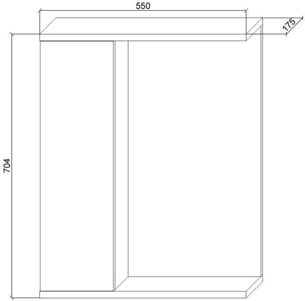 PEEGELKAPP AQUALINE PREMIUM 56X17X70CM VALGUSTIGA HELE TAMM