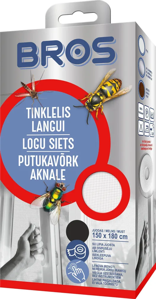 PUTUKAVÕRK BROS AKNALE 150X180CM MUST