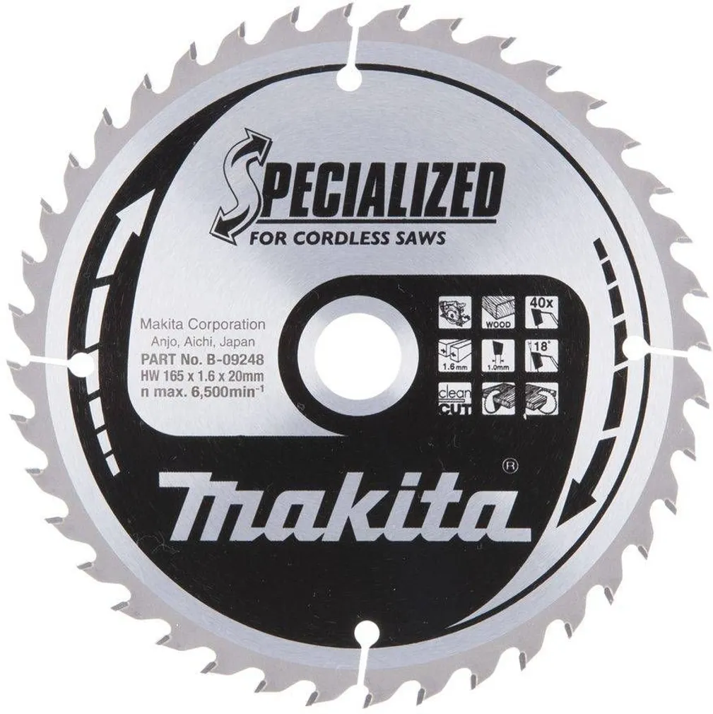SAEKETAS MAKITA 165X20X1,6MM 40T 18°