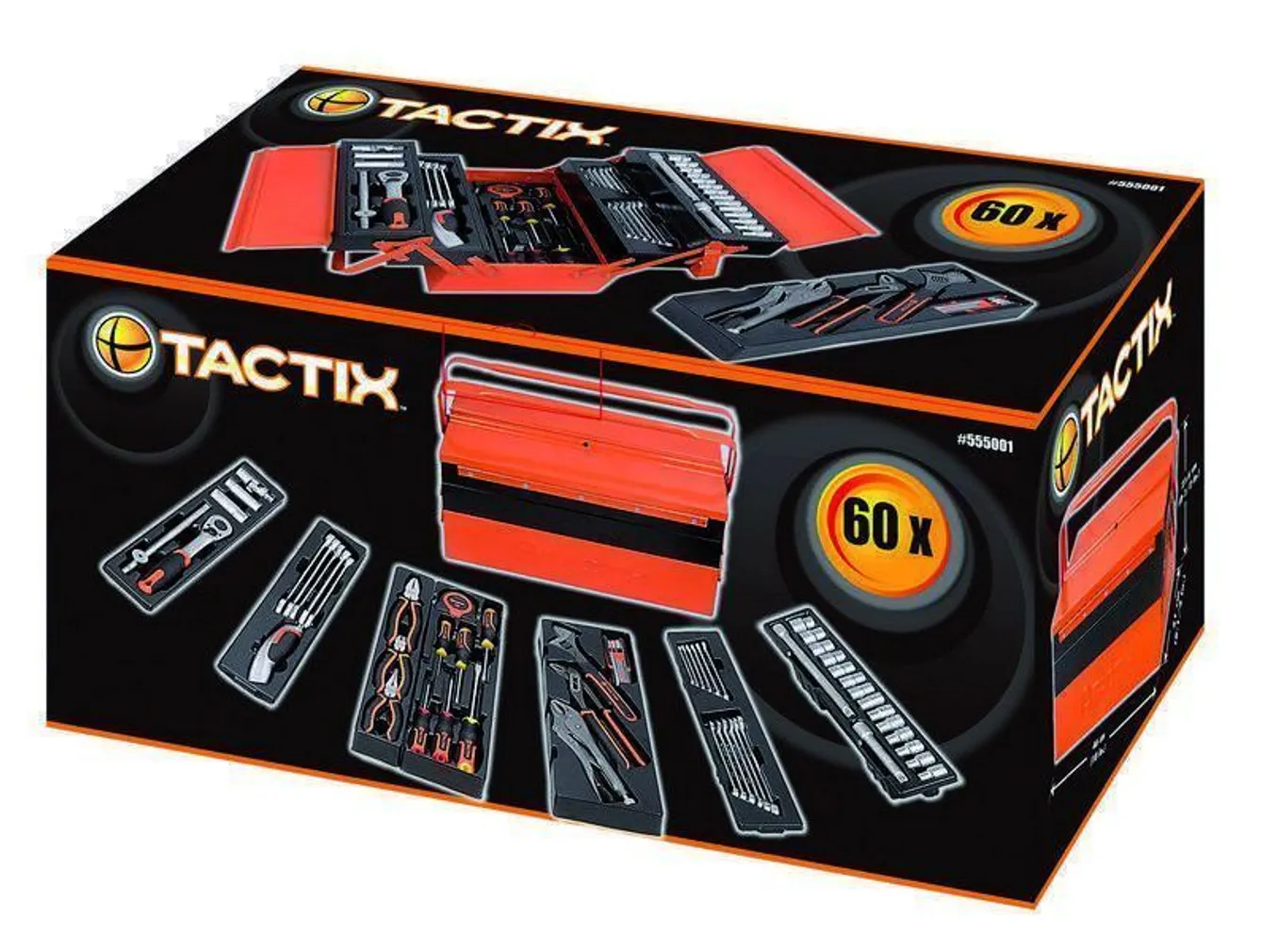 TÖÖRIISTAKOMPLEKT METALLKOHVRIS TACTIX 60-OSALINE