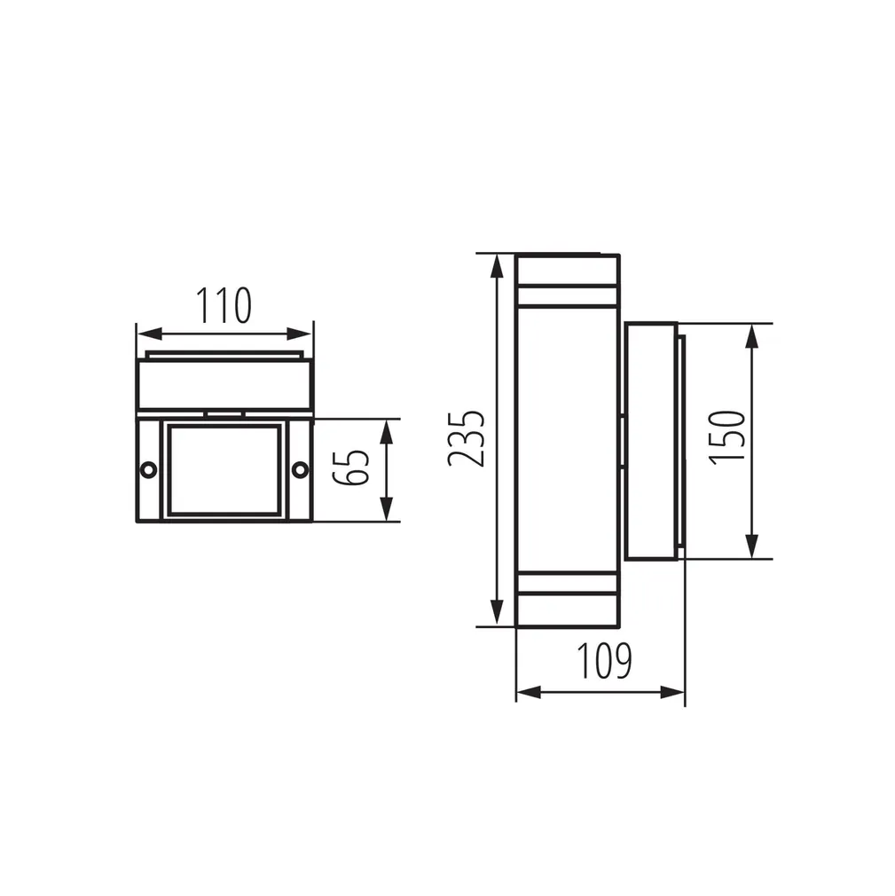 VÄLISVALGUSTI KANLUX ZEW EL-235J-B 2X35W GU10 IP44 MUST
