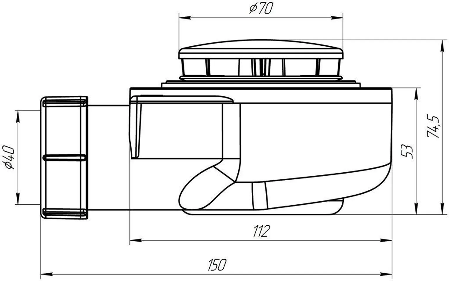 SIFOON DUŠIALUSELE 52MM PESA 1 1/2"X40MM