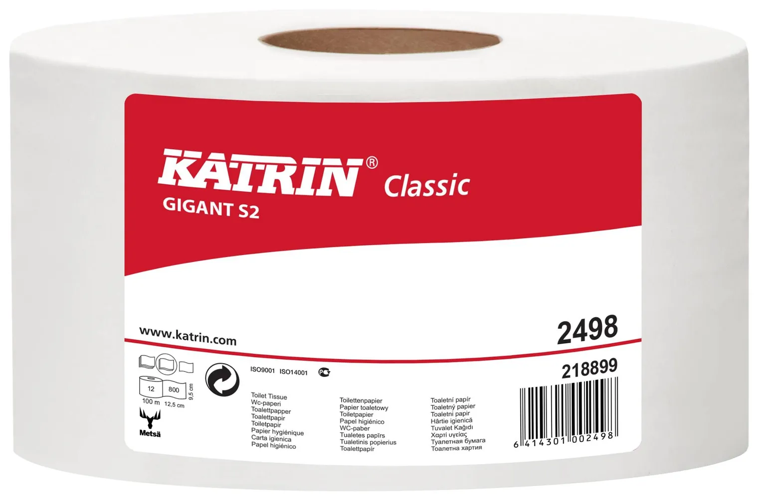 TUALETTPABER KATRIN GIGANT S2 100M/RULL 12RULL/PK