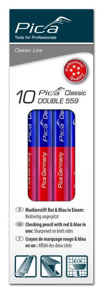 PLIIATS KAHEPOOLNE 175MM PUNANE/SININE,10TK