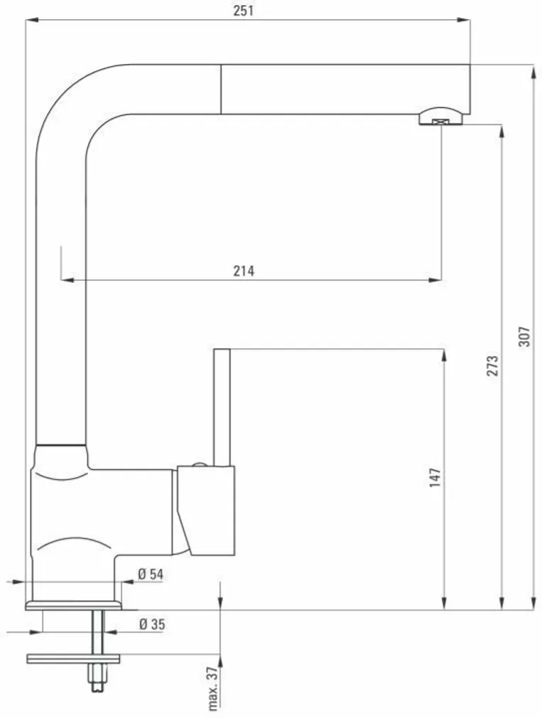 KÖÖGISEGISTI DEANTE ASTER BCA 073M VÄLJATÕMMATAV TILA KROOM