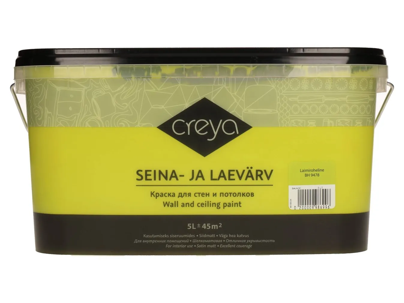 SEINA- JA LAEVÄRV CREYA 5L LAIMIROHELINE (BH 9478) SIIDMATT