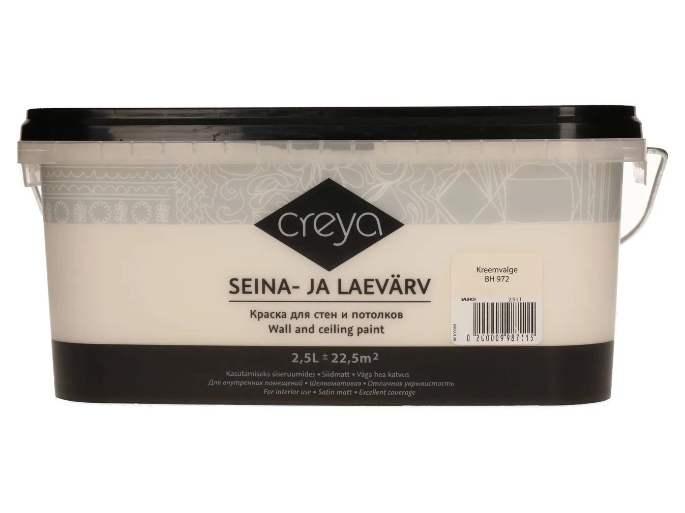 SEINA- JA LAEVÄRV CREYA 2,5L KREEMVALGE (BH 972) SIIDMATT