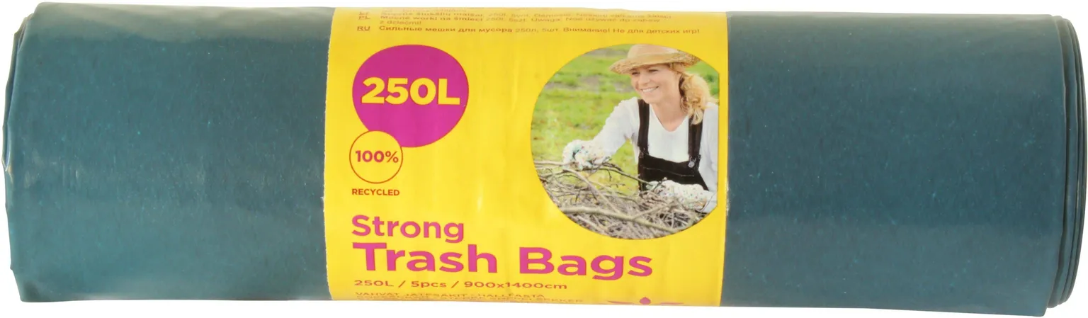 PRÜGIKOTT MCLEAN 250L 900X1400X0,055 LDPE SININE/MUST 5TK RULLIS