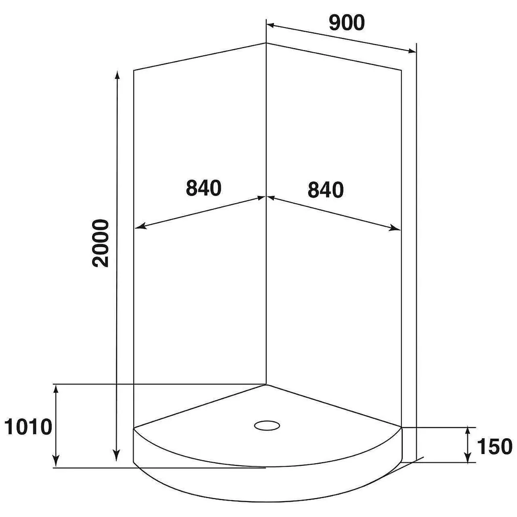 DUŠINURK DUSCHY 981-00 MADALA ALUSVANNIGA 90X90X15/200CM