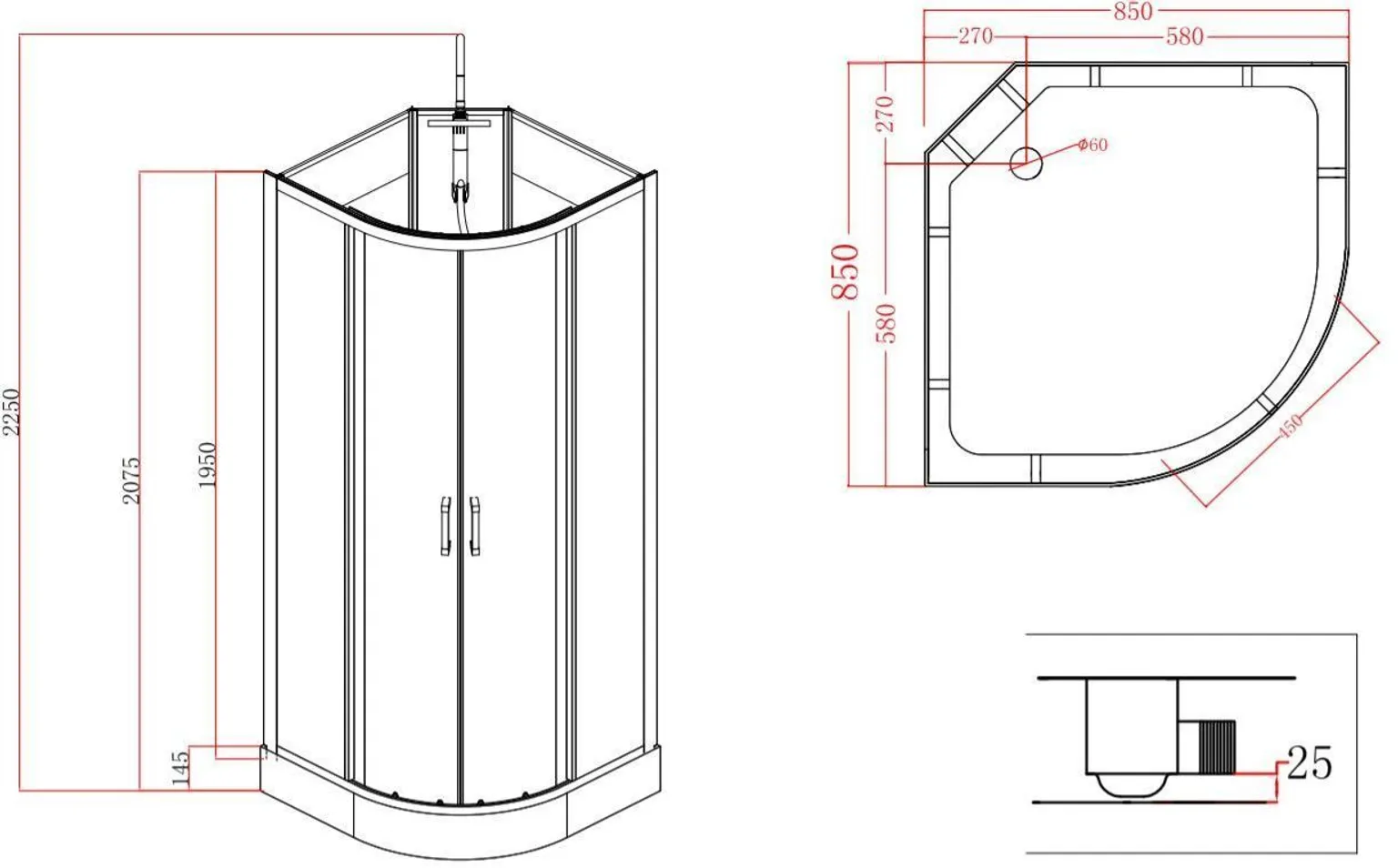 MASSAAŽIKABIIN HARMA BLACK ONYX 85X85X15/220CM