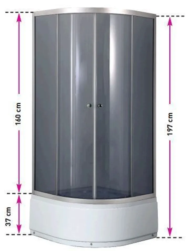 DUŠINURK BREEZZ ORION WS-90 KÕRGE ALUSVANNIGA 90X90X38/197CM