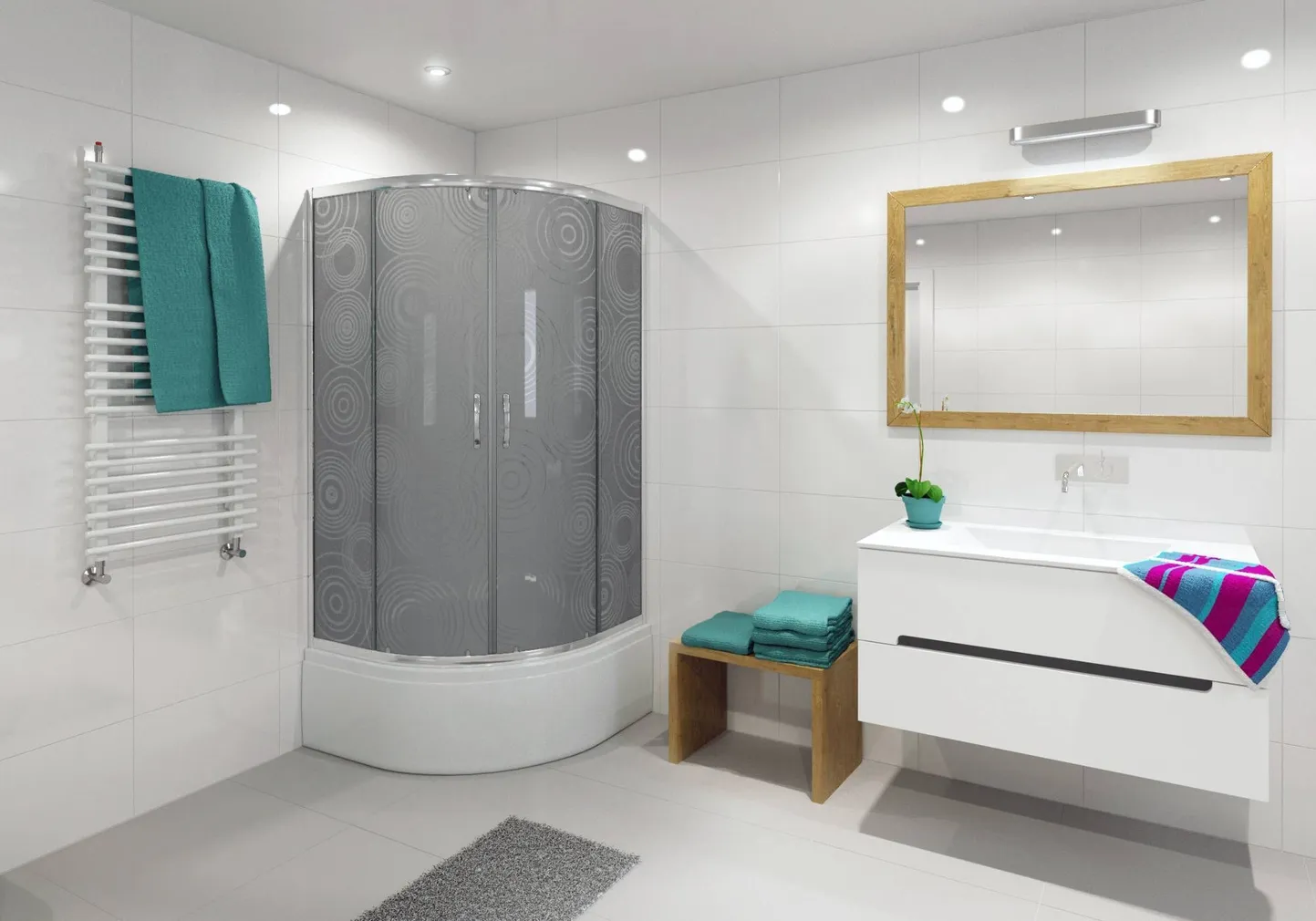 DUŠIALUS GLOBAL 90X90X37CM