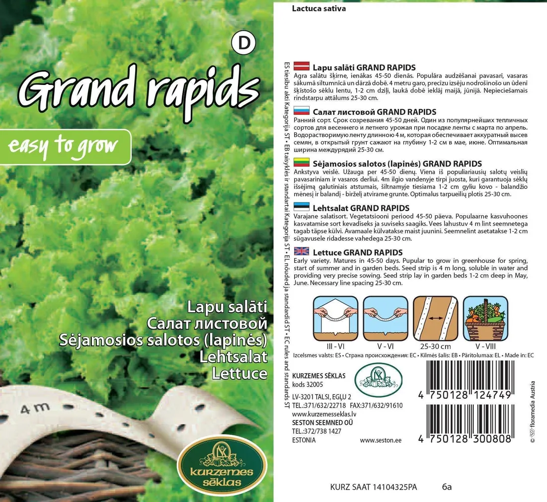SEEMNED KURZEMES SEKLAS SALAT GRAND RAPIDS 4M LINDIL