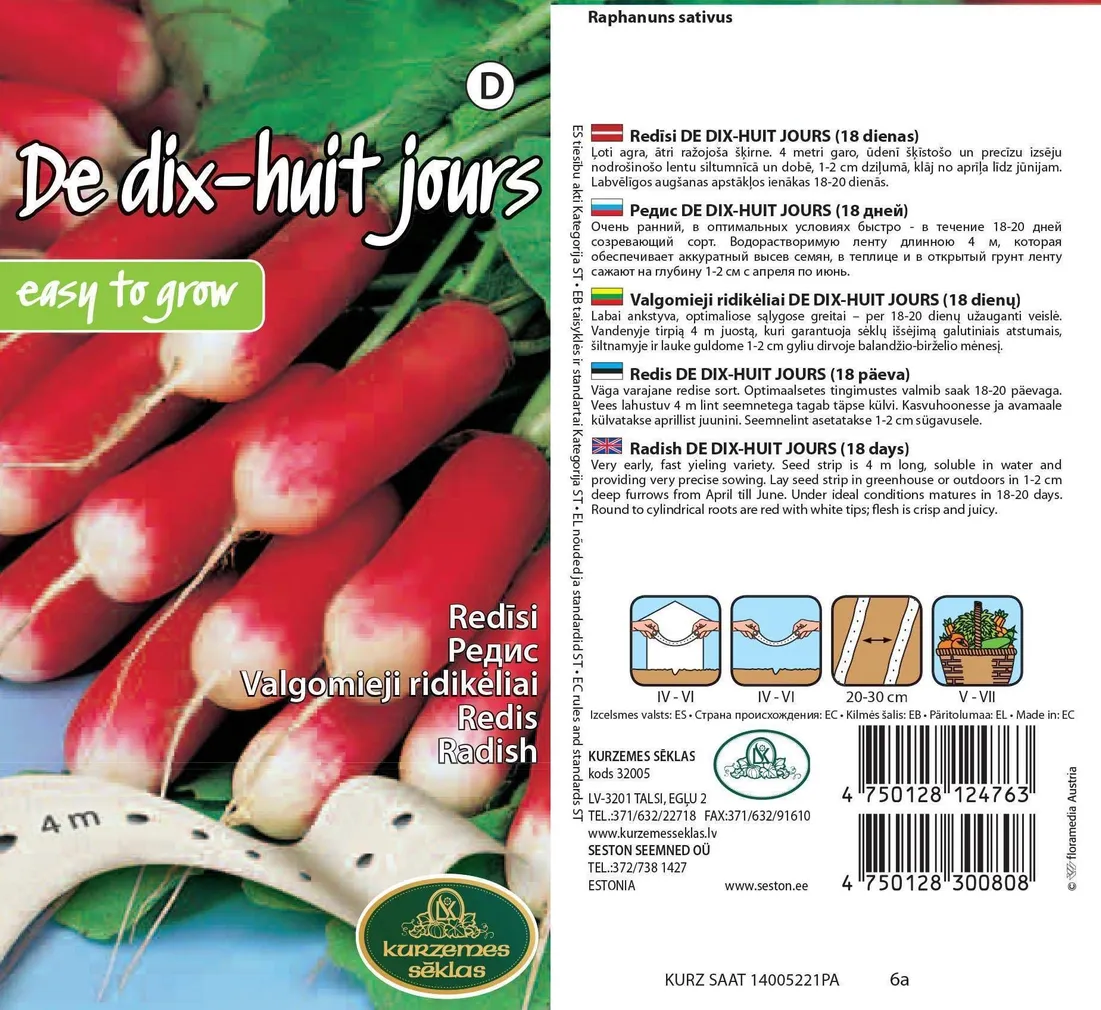 SEEMNED KURZEMES SEKLAS REDIS 18JOURS 4M LINDIL