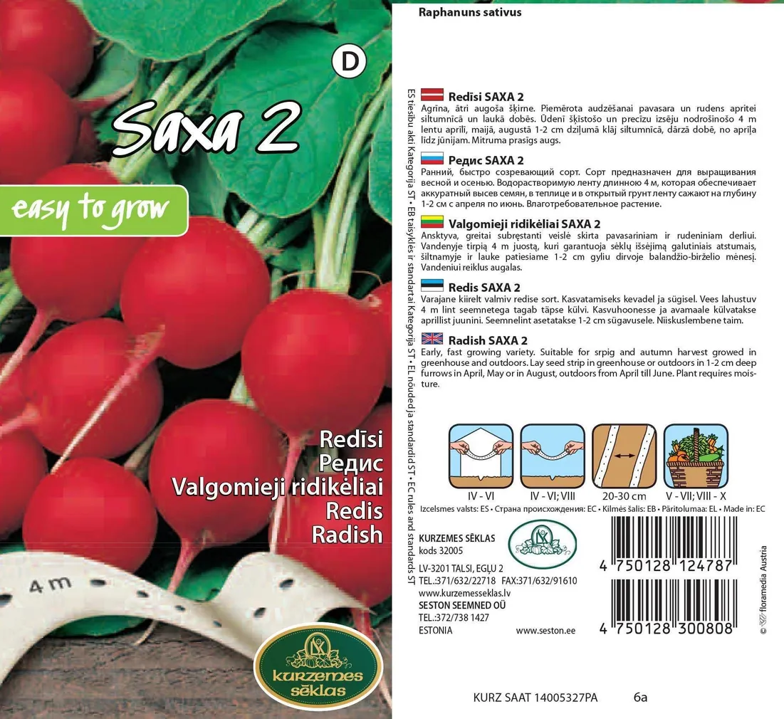 SEEMNED KURZEMES SEKLAS REDIS SAXA 4M LINDIL